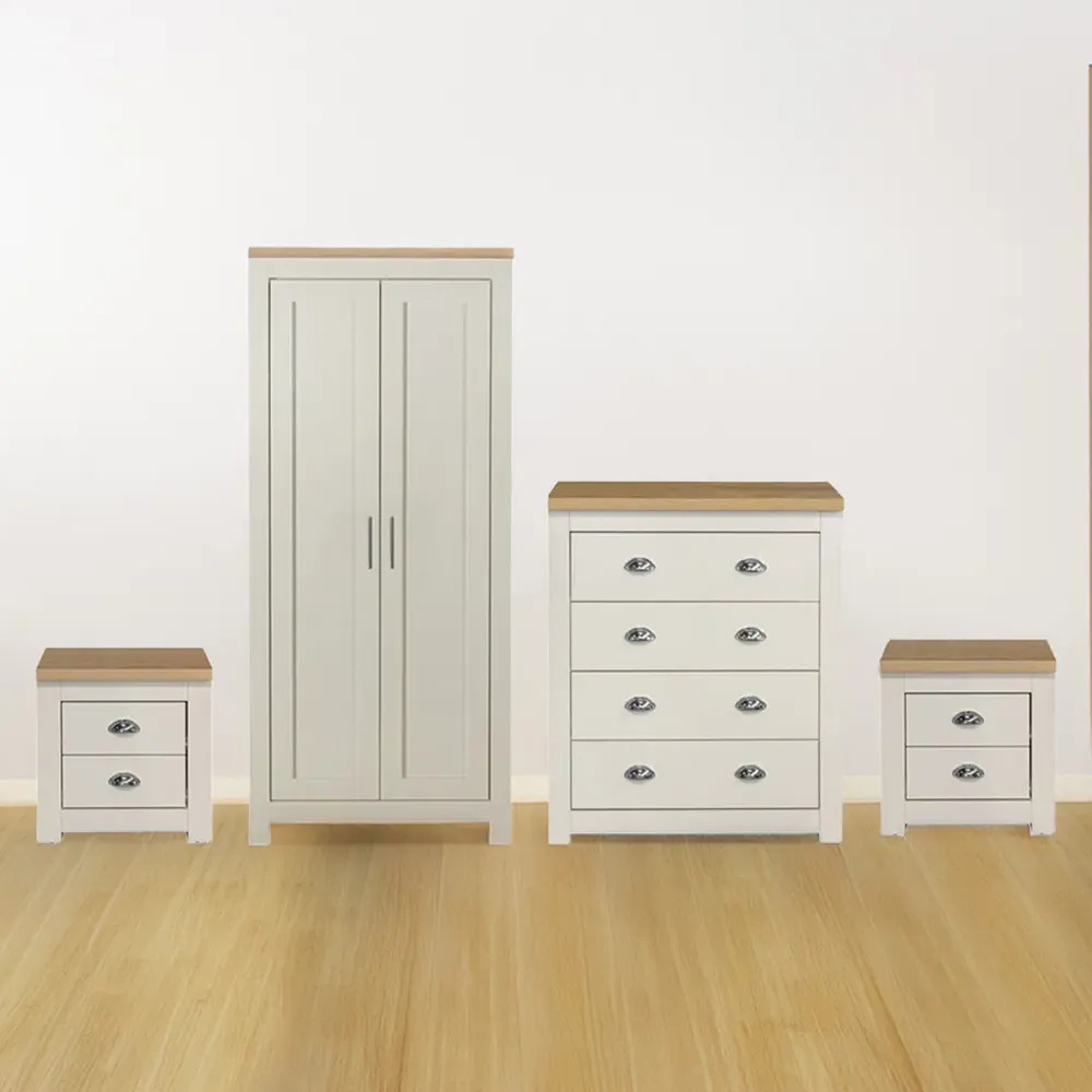 Highgate 4 Piece Bedroom Furniture Set - Cream