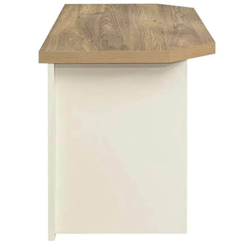 Highgate Corner TV Unit with Storage - Cream, Oak
