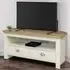 Highgate Corner TV Unit with Storage - Cream, Oak