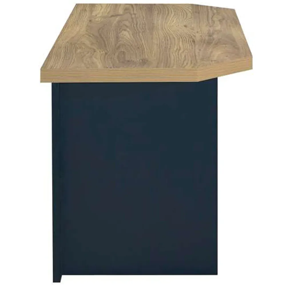 Highgate Corner TV Unit with Storage - Navy, Oak