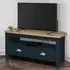 Highgate Corner TV Unit with Storage - Navy, Oak