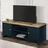 Highgate Large TV Unit with Storage - Navy Blue, Oak
