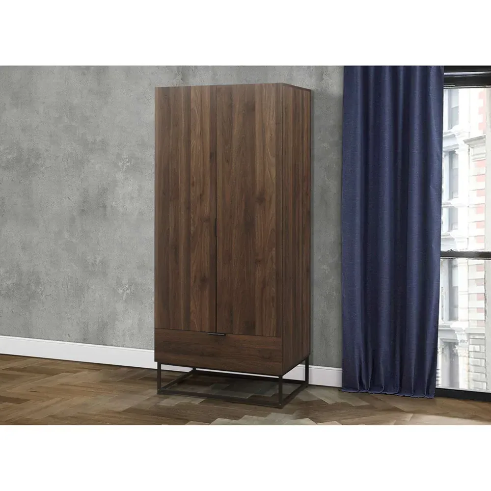 Houston 4 Piece Bedroom Furniture Set - Brown, Walnut Effect