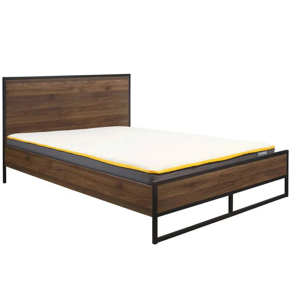 Houston Double Bed Frame - Brown, Walnut