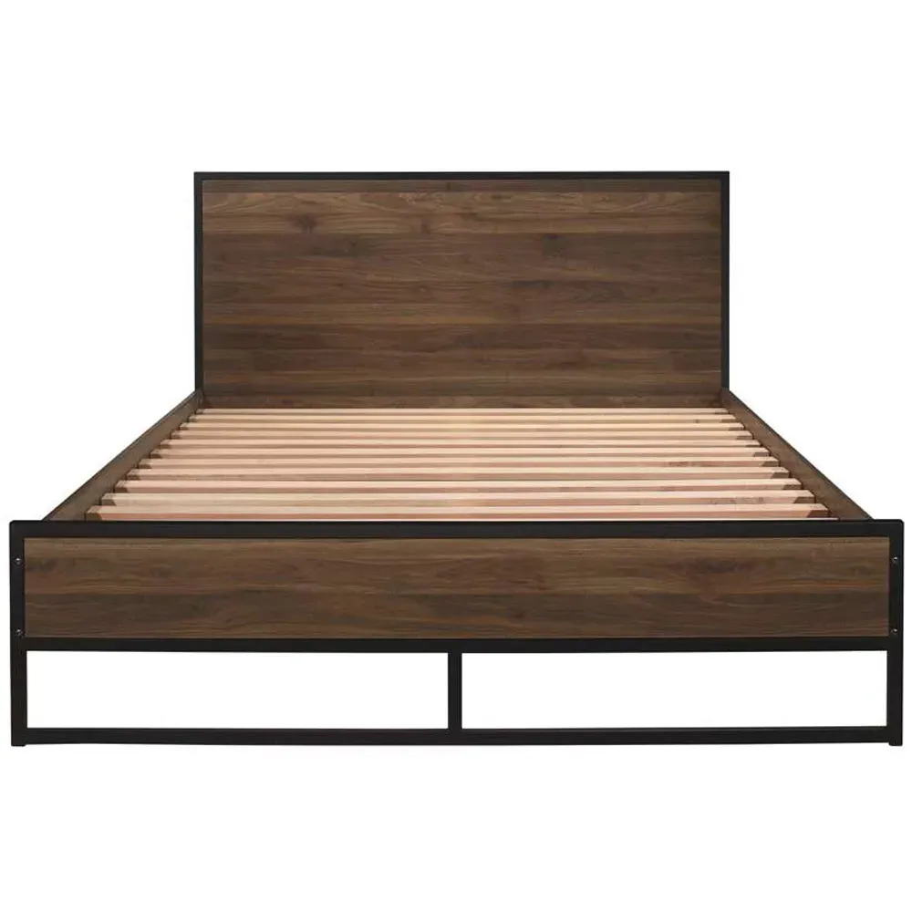 Houston Double Bed Frame - Brown, Walnut