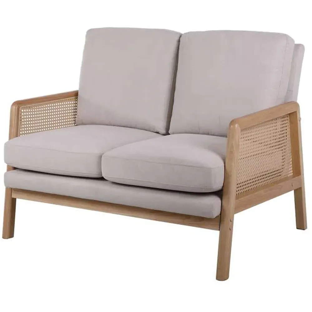 Ida 2-Seater Rattan Sofa - White