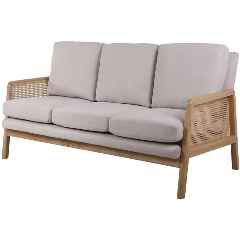 Ida 3-Seater Rattan Sofa - White