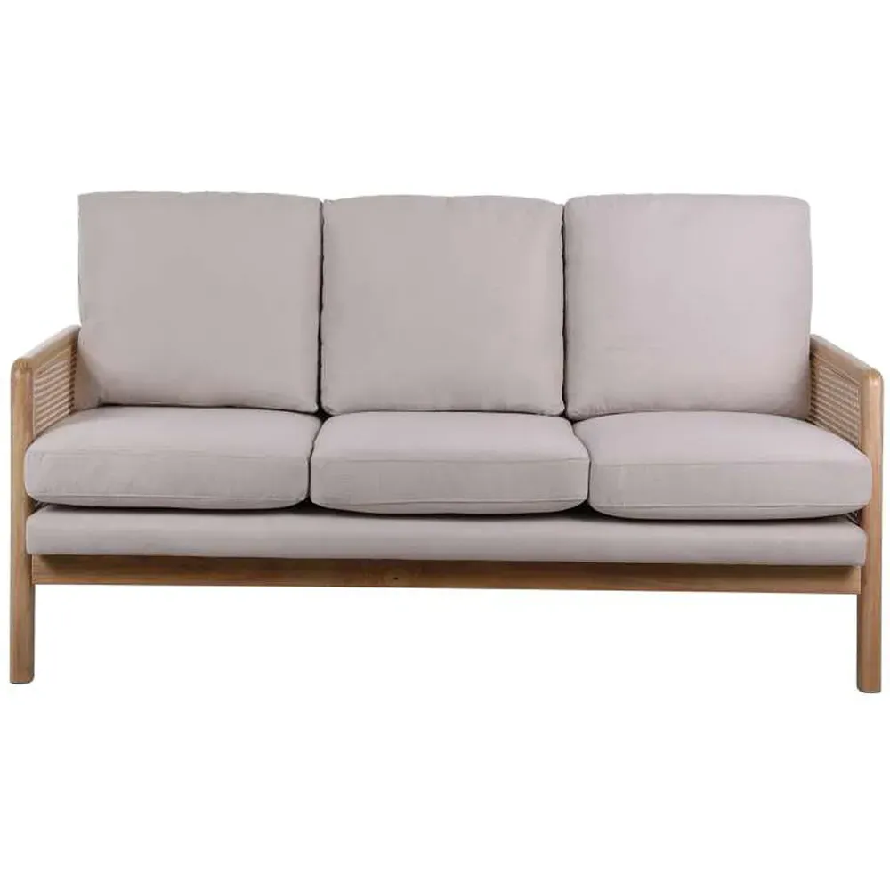 Ida 3-Seater Rattan Sofa - White