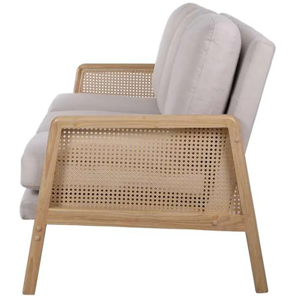 Ida 3-Seater Rattan Sofa - White