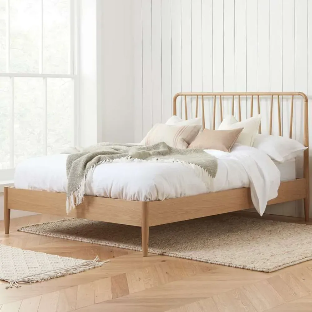 Jesper King Size Bed Frame - Brown, Oak image