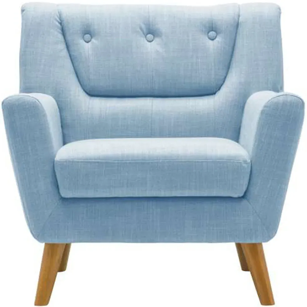 Lambeth Fabric Armchair - Duck Egg Blue