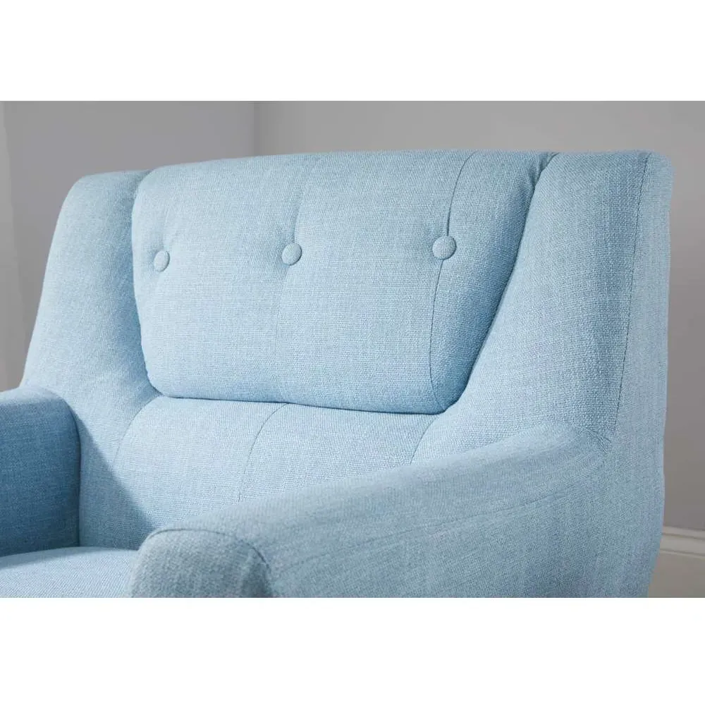 Lambeth Fabric Armchair - Duck Egg Blue