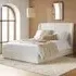 Lanis Double Ottoman Bed with Storage - White, Linen