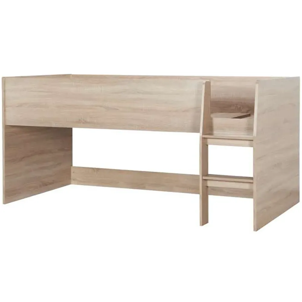 Leyton Single Cabin Bed with Storage - Brown, Chipboard