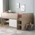 Leyton Single Cabin Bed with Storage - Brown, Chipboard