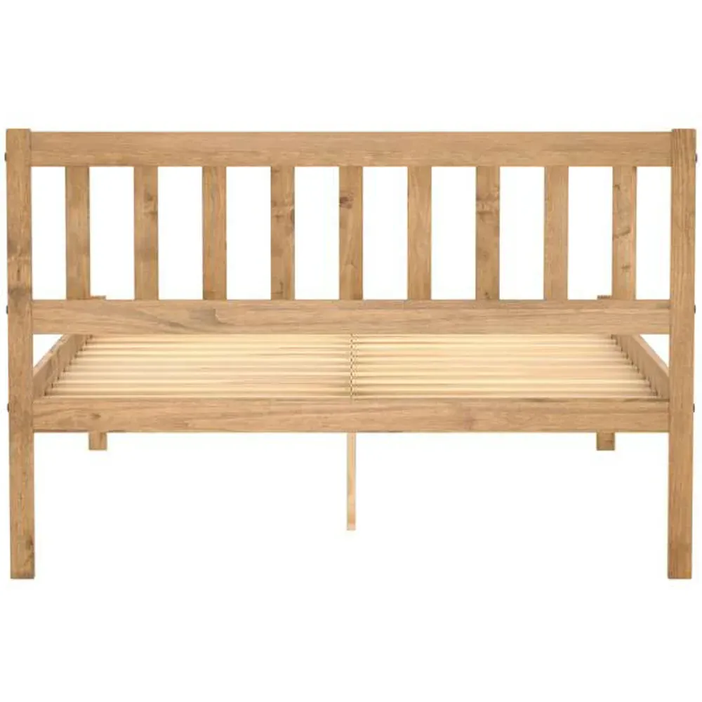 Lisbon Double Bed Frame - Brown, Pine