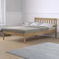 Lisbon Double Bed Frame - Brown, Pine