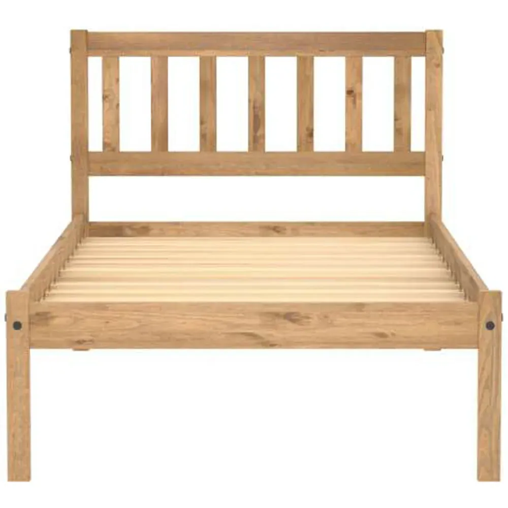 Lisbon Single Bed Frame - Brown, Pine