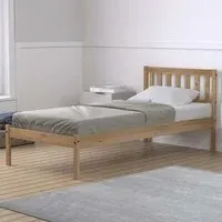 Lisbon Single Bed Frame - Brown, Pine