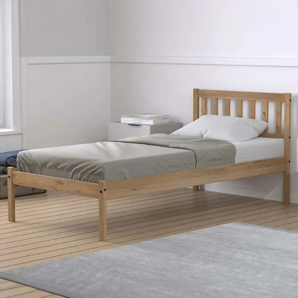 Lisbon Single Bed Frame - Brown, Pine image