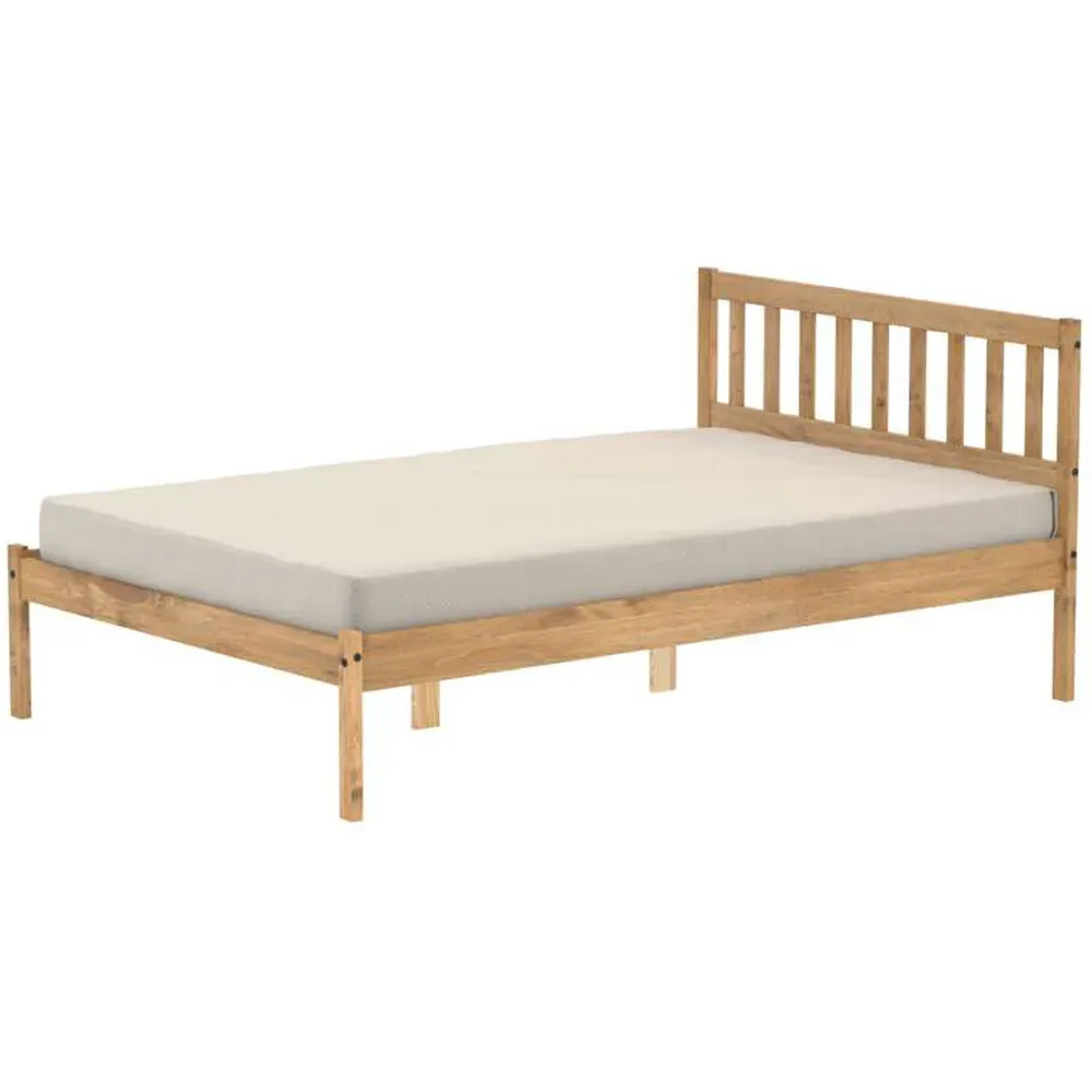 Lisbon Small Bed Frame - Brown, Pine