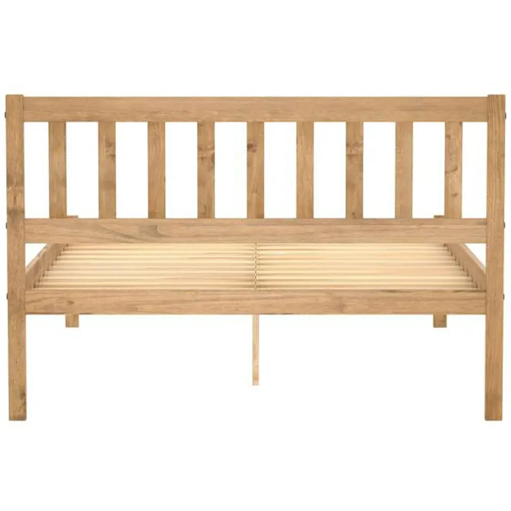 Lisbon Small Bed Frame - Brown, Pine