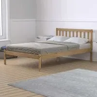 Lisbon Small Bed Frame - Brown, Pine