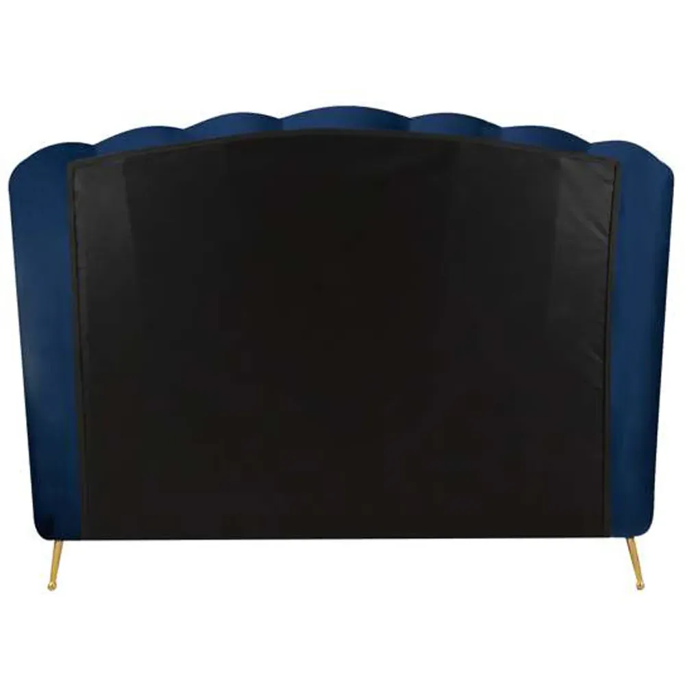 Lottie Double Ottoman Bed with Storage - Blue, Polyester