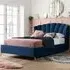 Lottie Double Ottoman Bed with Storage - Blue, Polyester