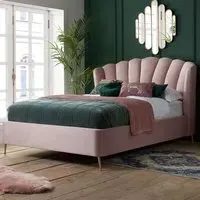 Lottie King Size Ottoman Bed with Storage - Pink, Polyester