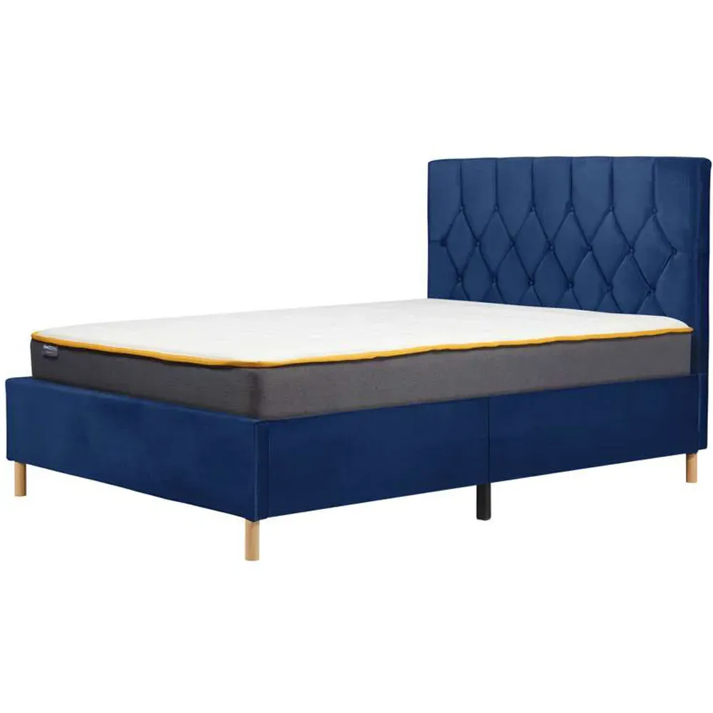 Loxley Double Bed Frame - Blue, Polyester