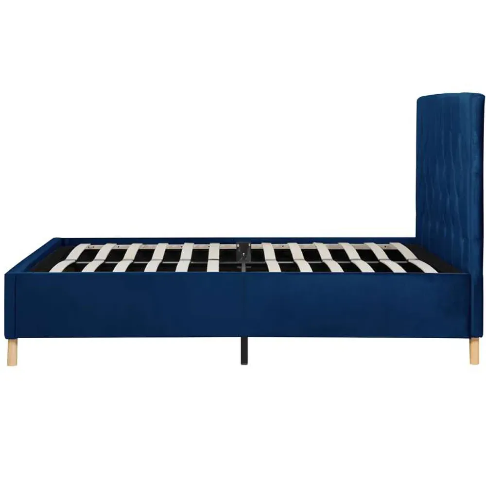 Loxley Double Bed Frame - Blue, Polyester