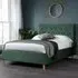 Loxley Double Bed Frame - Green, Polyester