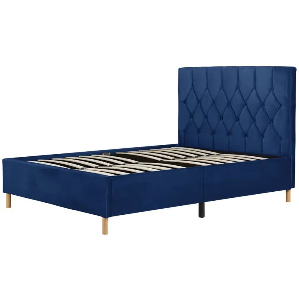 Loxley King Size Bed Frame - Blue, Fabric