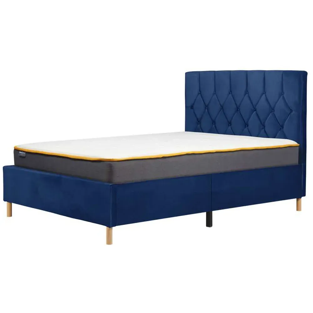 Loxley King Size Bed Frame - Blue, Fabric