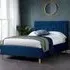 Loxley King Size Bed Frame - Blue, Fabric