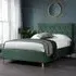 Loxley King Size Bed Frame - Green, Fabric