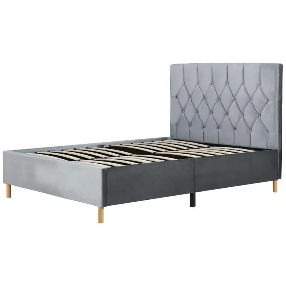 Loxley King Size Fabric Bed - Grey