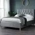 Loxley King Size Fabric Bed - Grey