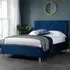 Loxley Small Double Bed Frame - Blue, Fabric