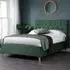 Loxley Small Double Bed Frame - Green, Fabric