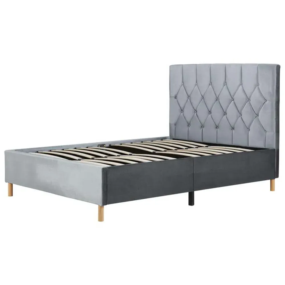 Loxley Small Double Fabric Bed - Grey