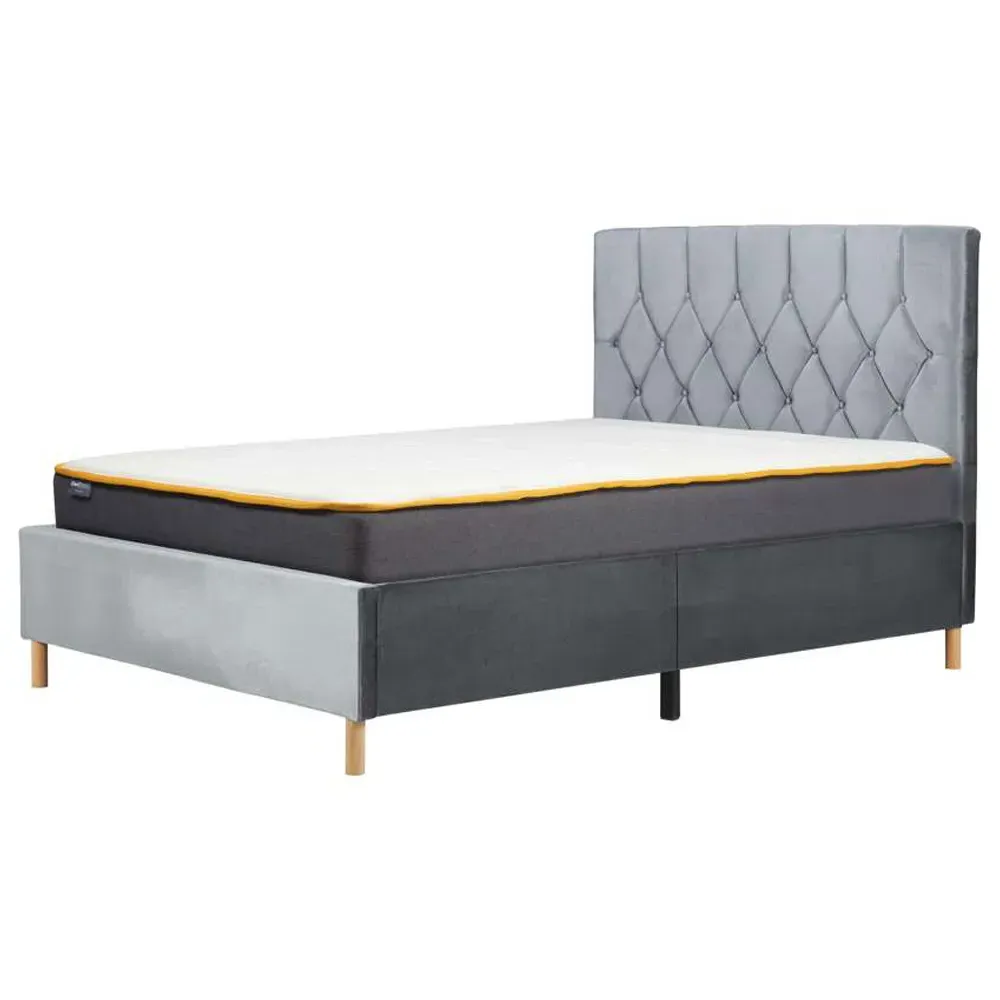 Loxley Small Double Fabric Bed - Grey