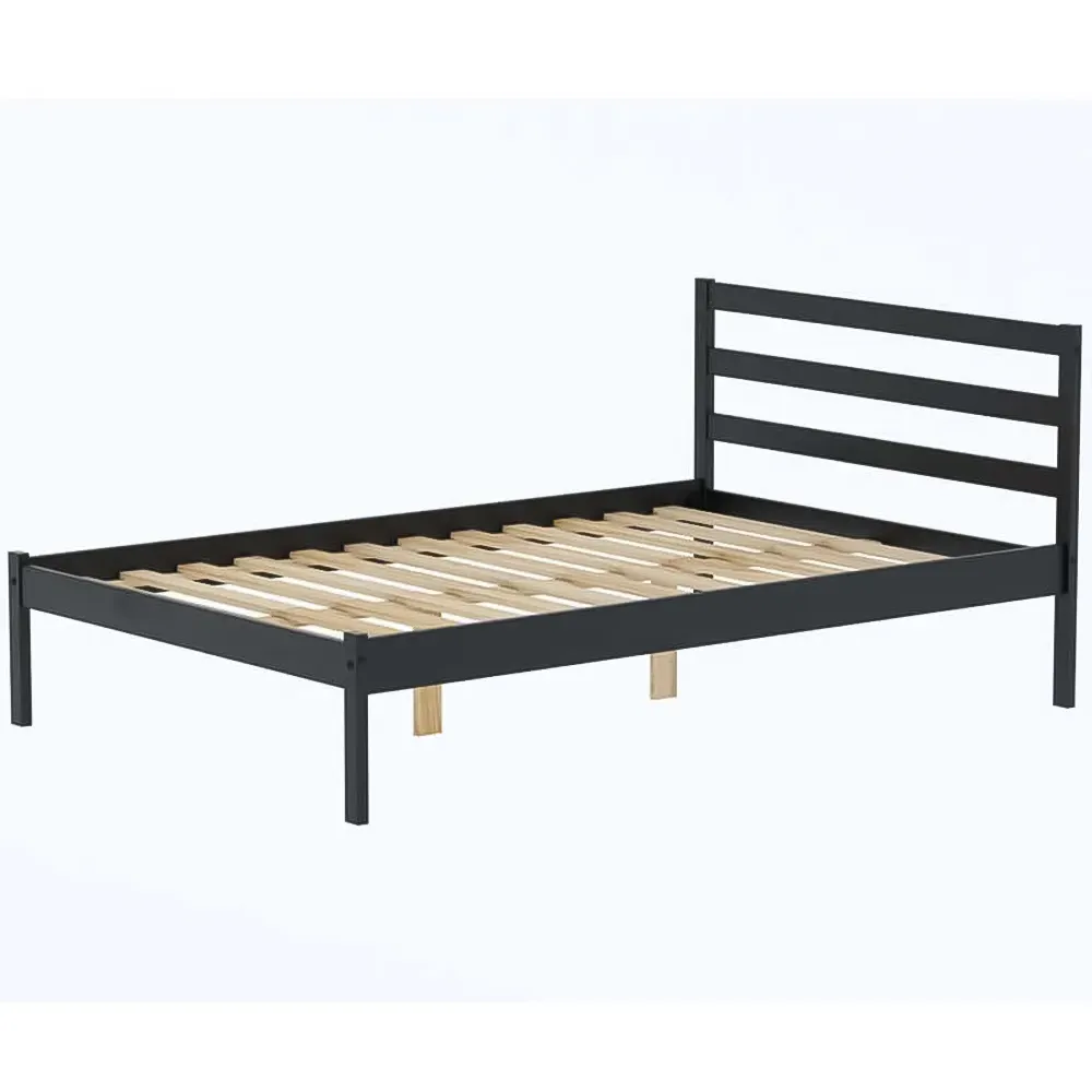 Luka Small Double Bed Frame - Black