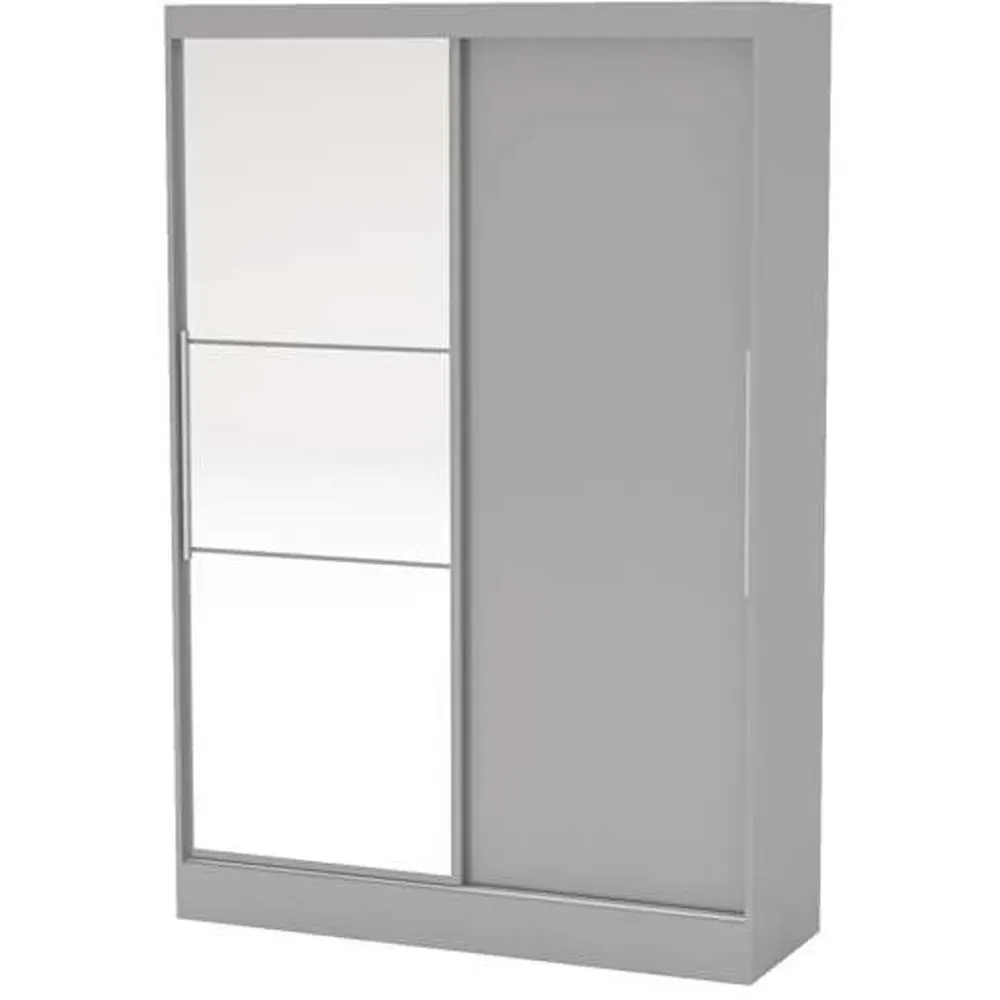 Lynx 2 Door Mirror Sliding Wardrobe - Grey