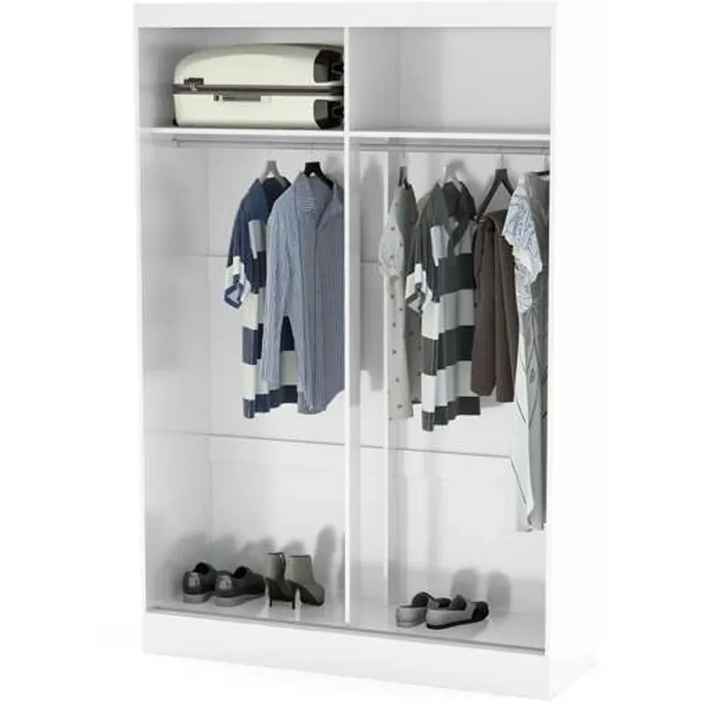 Lynx 2 Door Mirror Sliding Wardrobe - White
