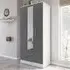 Lynx 3 Door 2 Drawer Mirror Wardrobe - Grey, White