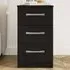 Lynx 3 Drawer Bedside Table - Black