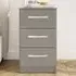 Lynx 3 Drawer Bedside Table - Grey