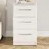 Lynx 3 Drawer Bedside Table - White